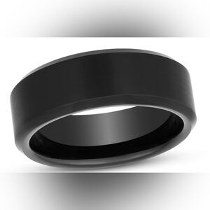 DF MEN ALL Black 8mm CARBON FIBER TUNGSTON RING BRAND NEW
